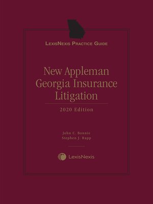 cover image of LexisNexis Practice Guide: New Appleman Georgia Insurance Litigation